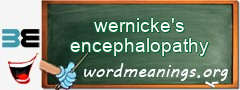 WordMeaning blackboard for wernicke's encephalopathy